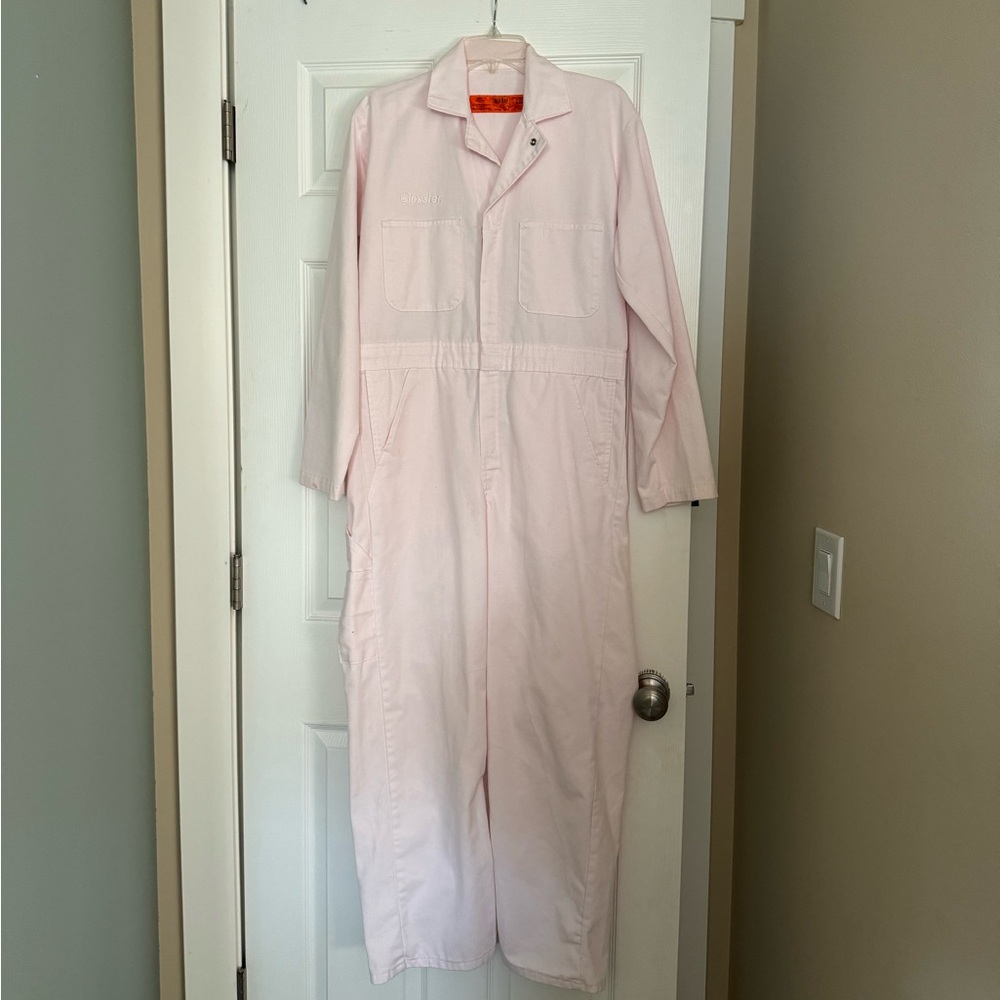 Glossier pink jumpsuit